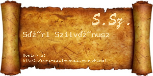 Sári Szilvánusz névjegykártya